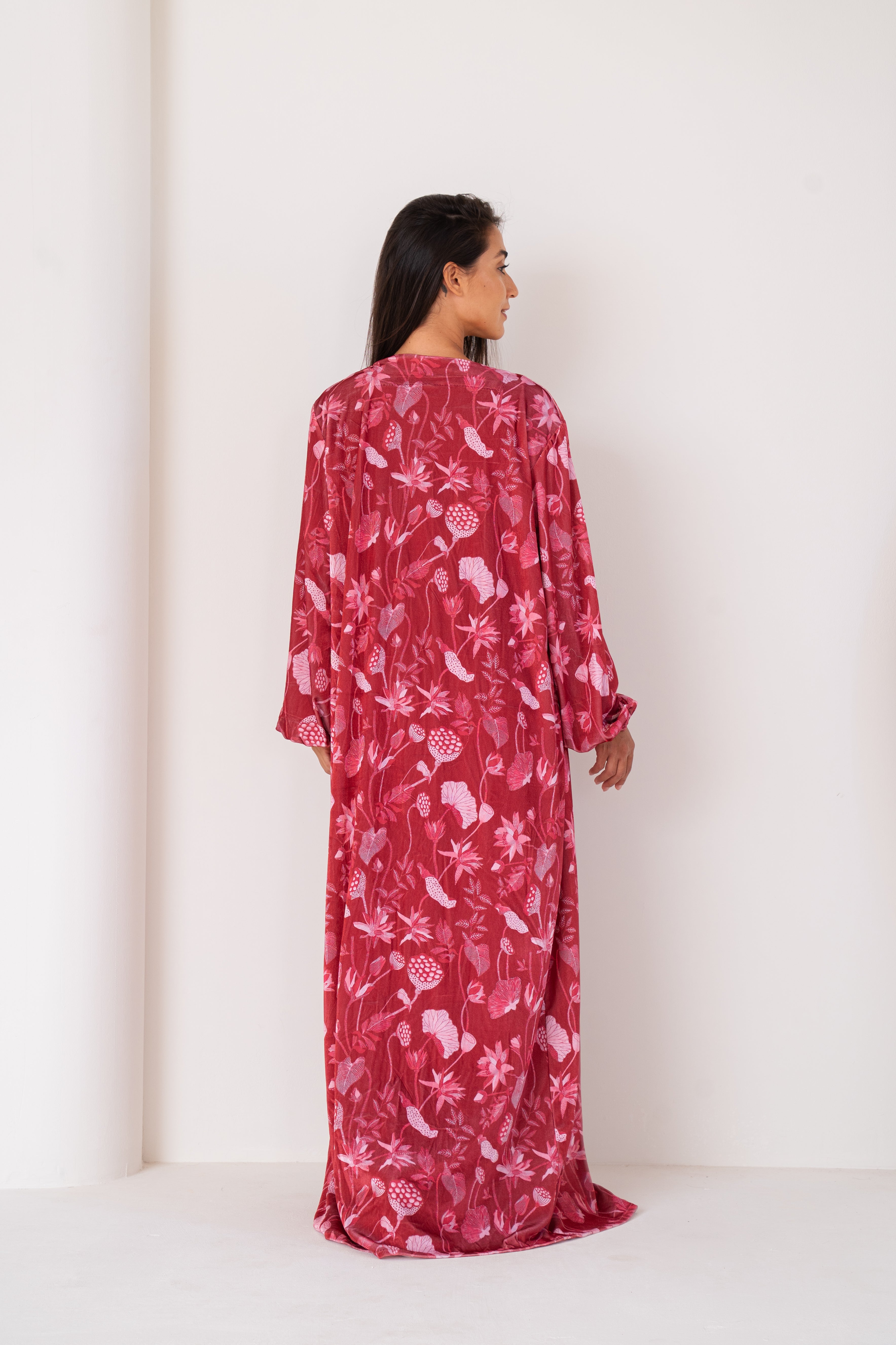 Rosy Velvet | Long Robe Full Set