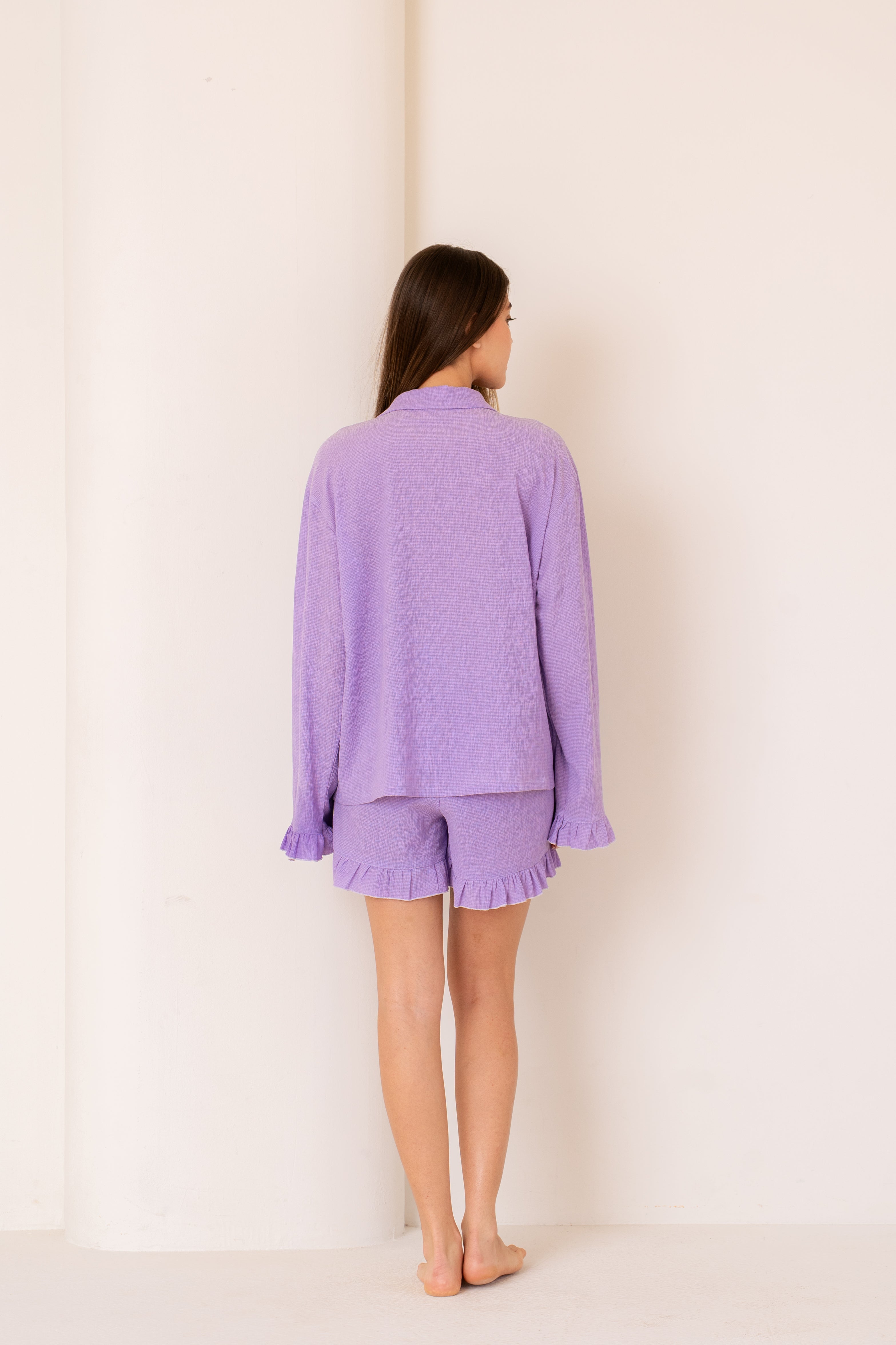 Lavender Muse | Classic Shirt Ruffle Set