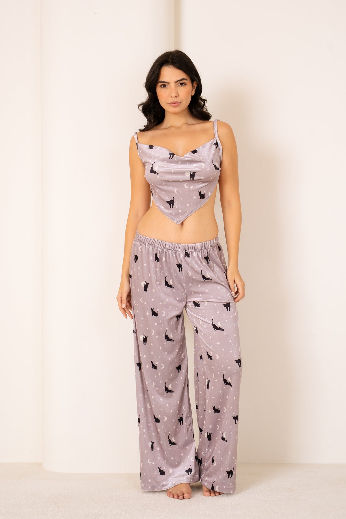Moon Cats | V Top And Pants Set