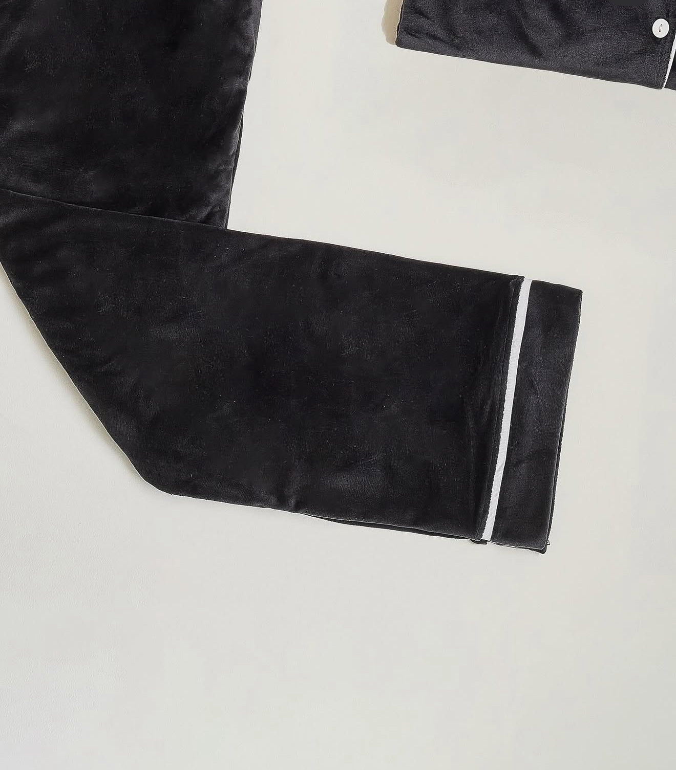 Black Velvet Buttoned PJ Set