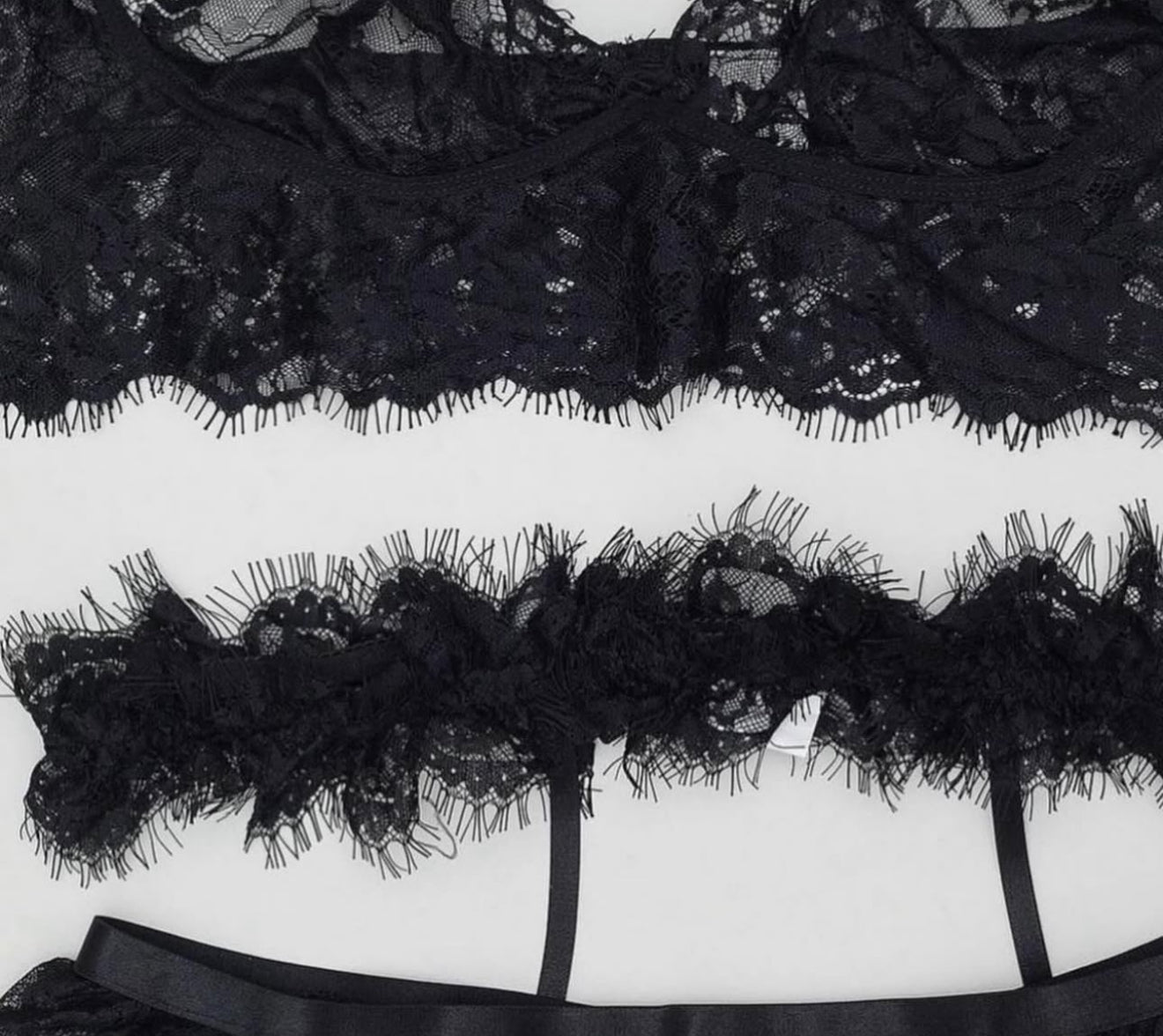 3-Pc Black Lingerie Set
