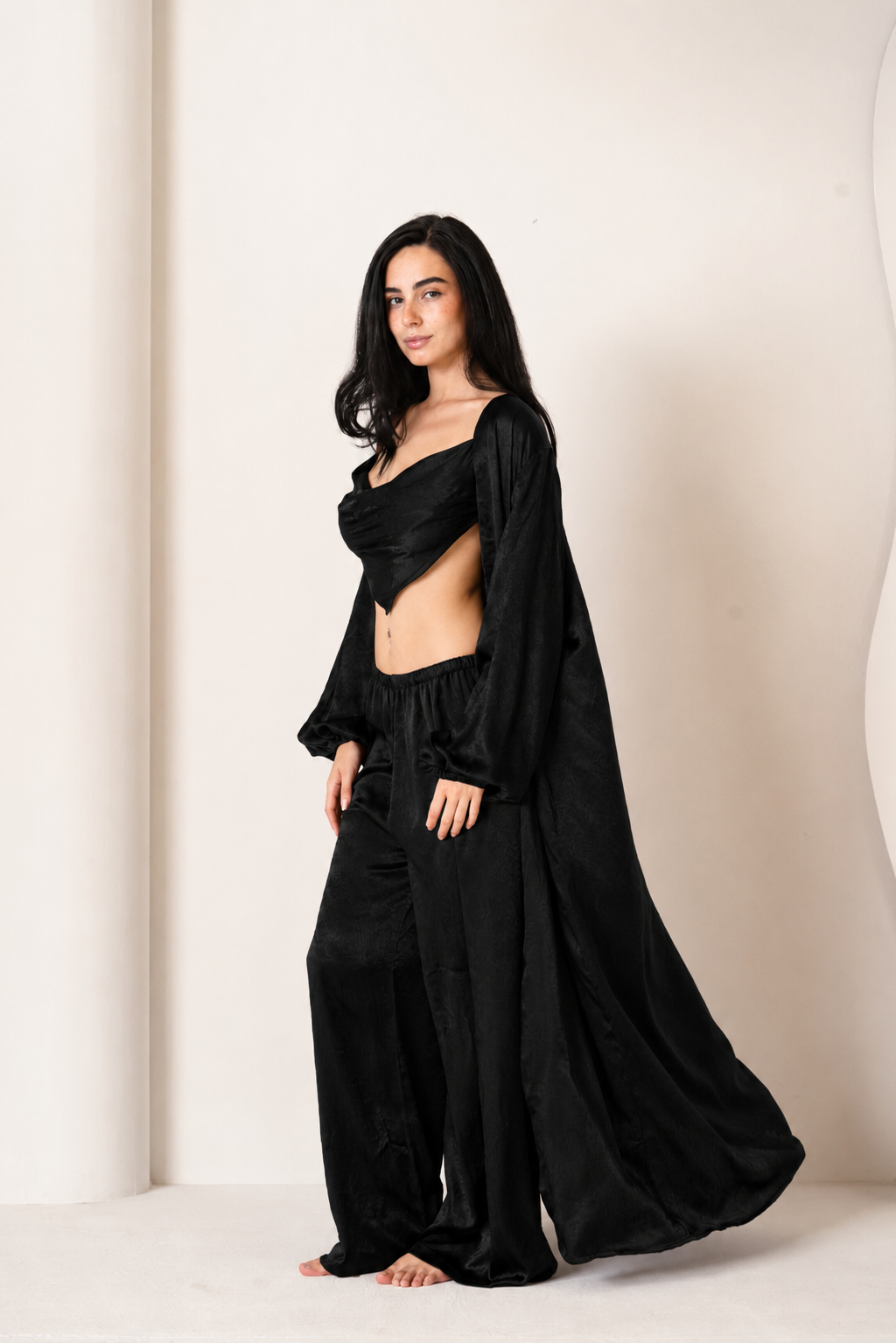 Black Admire | Long Robe Full Set