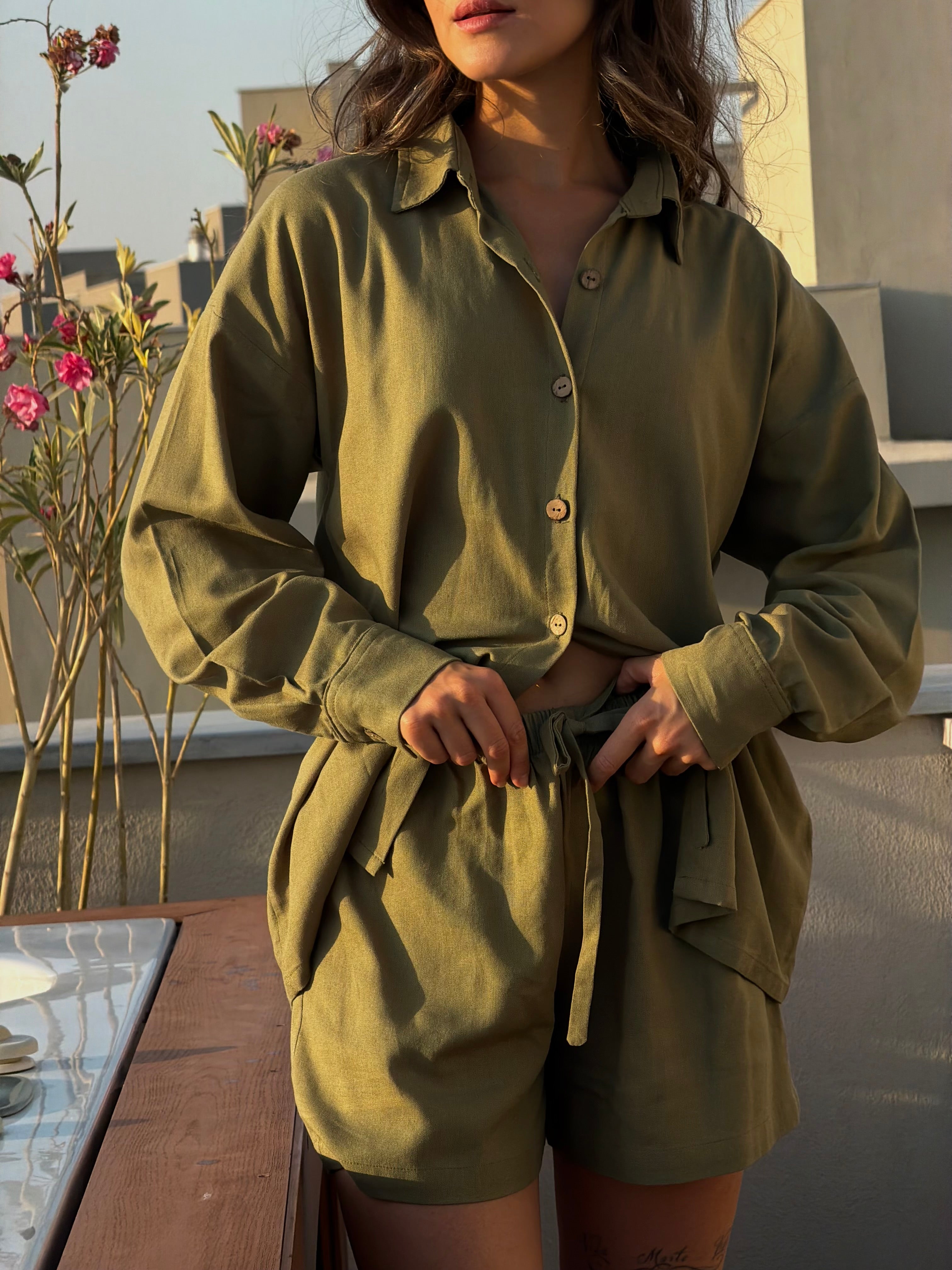 The Resort Button-Down Linen Set