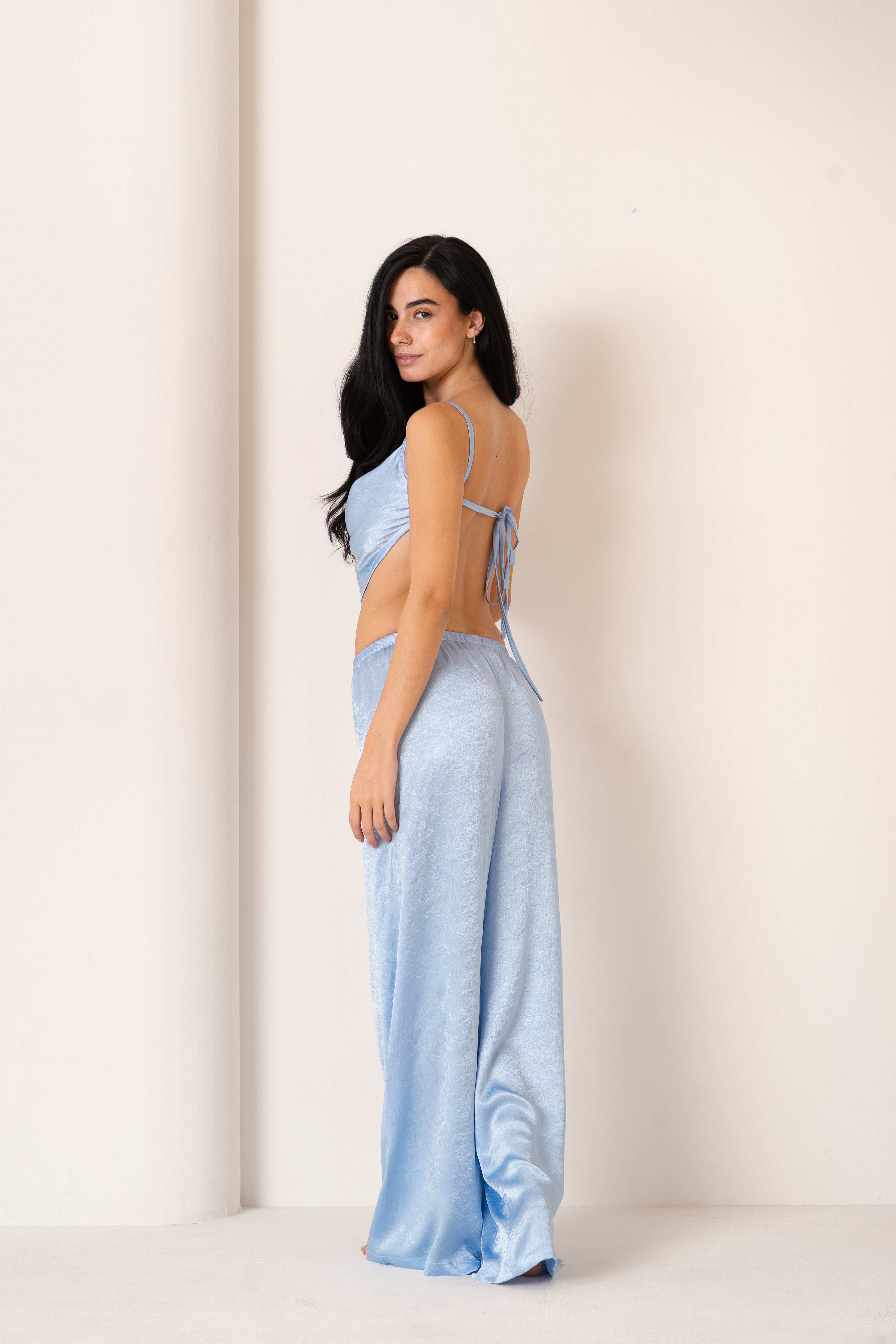 Blue Haze | V Shaped Top And Pants Set