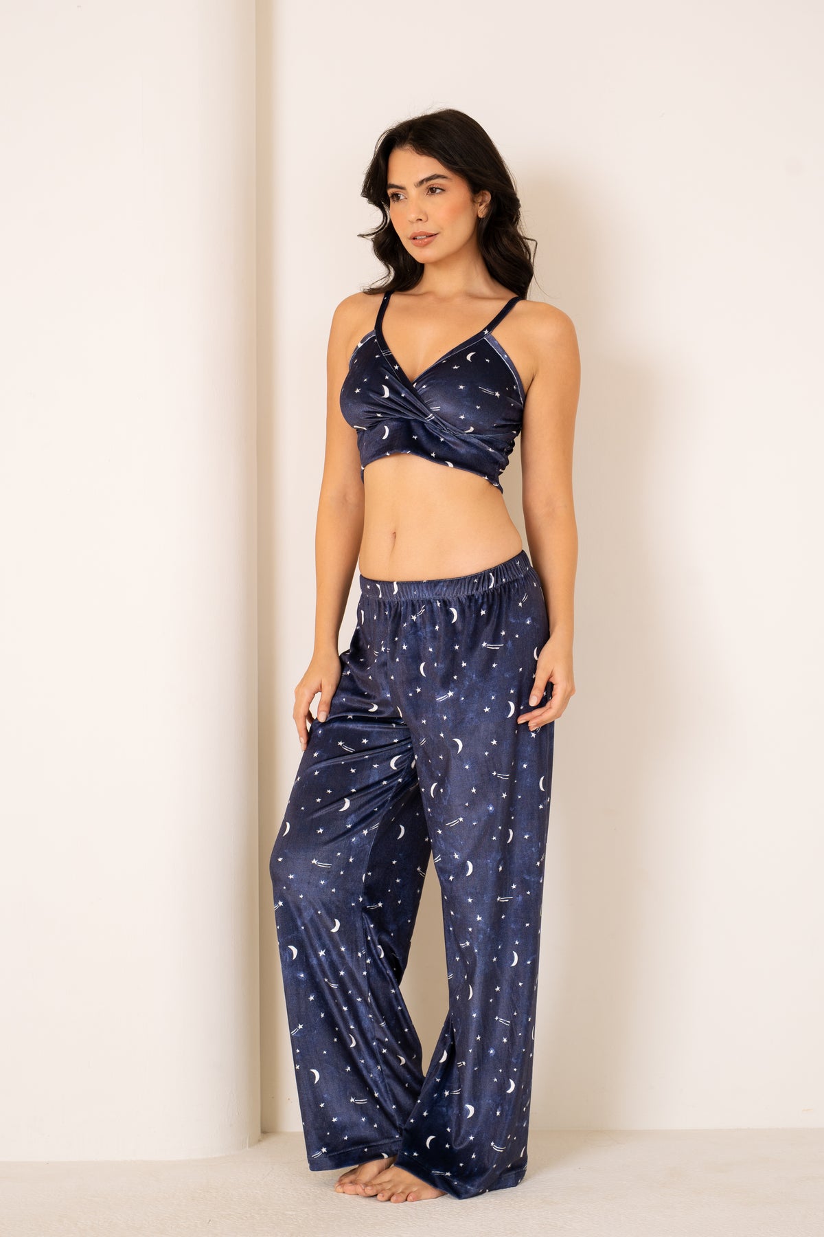 Starry Velvet | Wrap Top And Pants Set