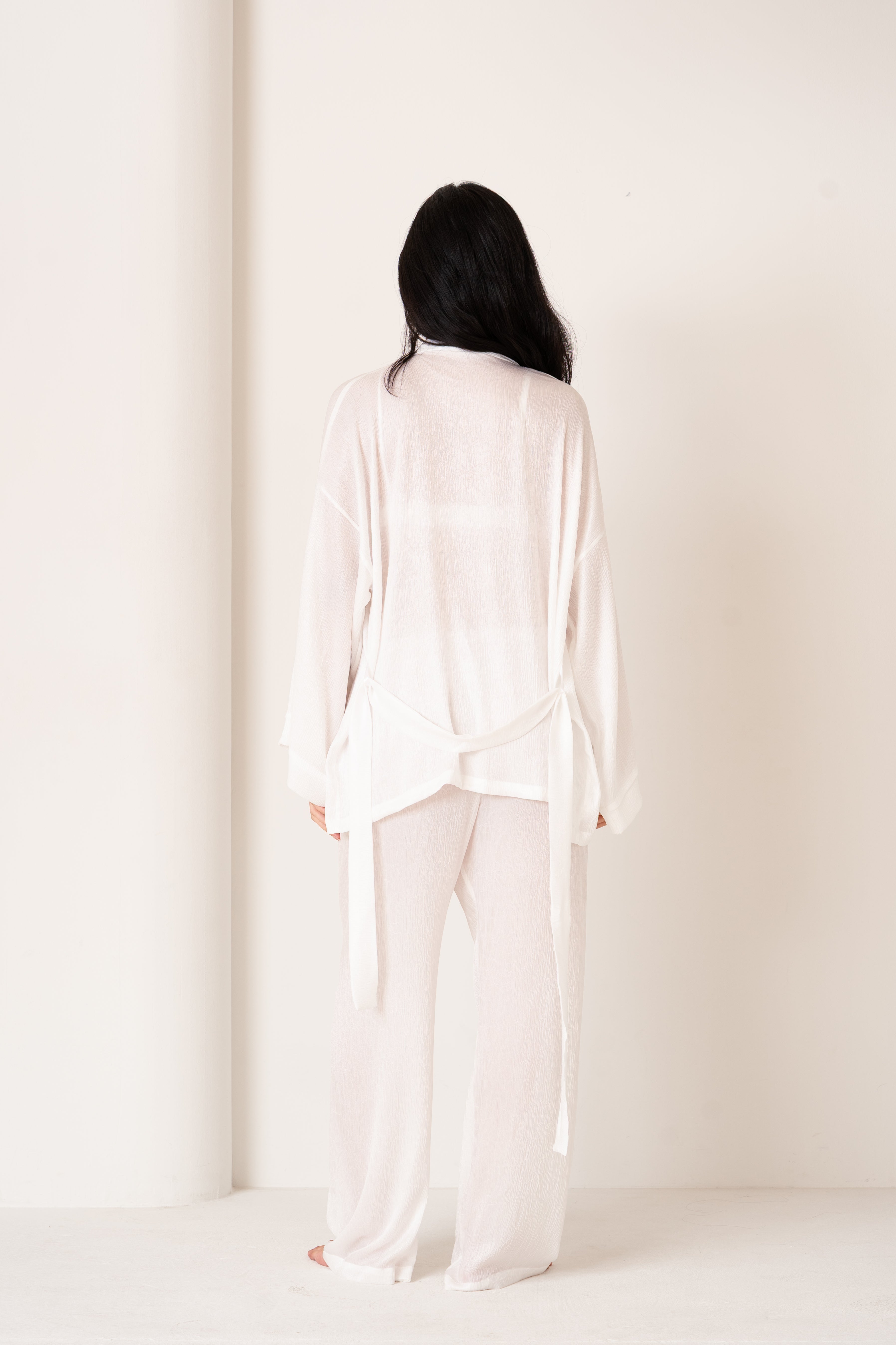 White Amour | Robe And Pants Set