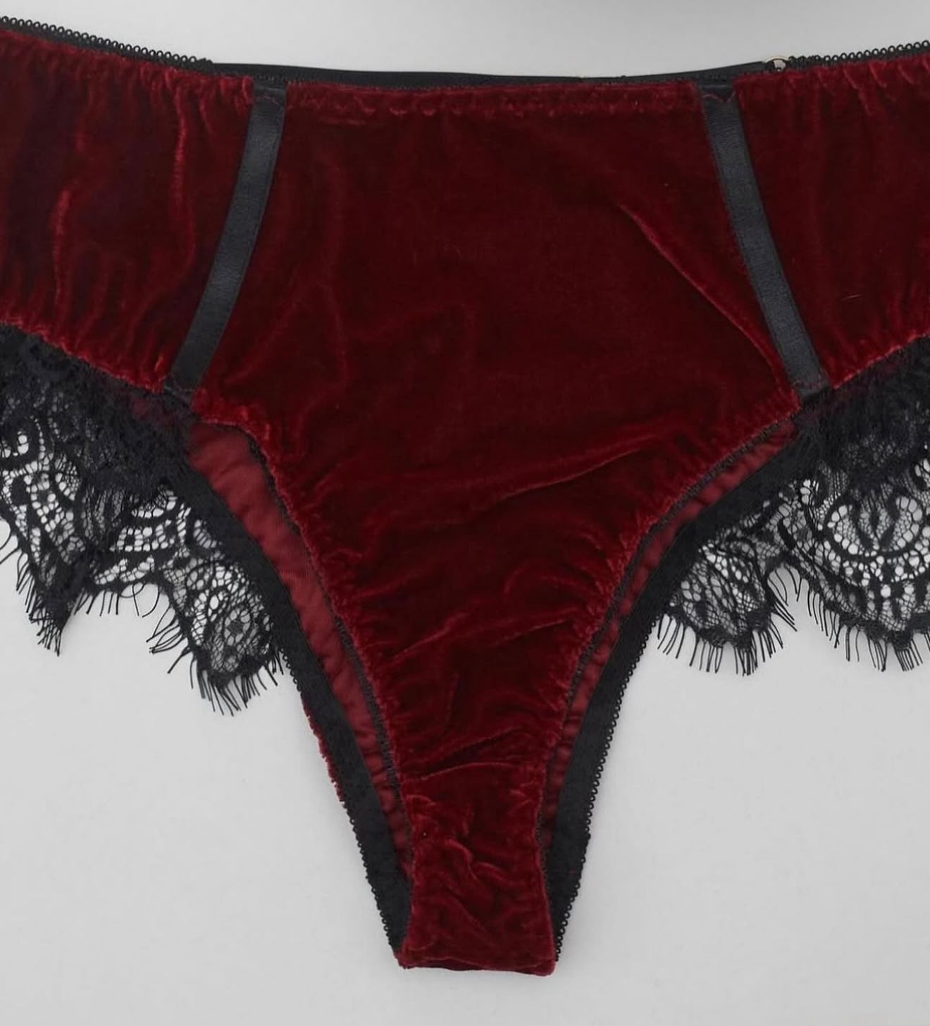 Velvet Burgundy Lingerie Set