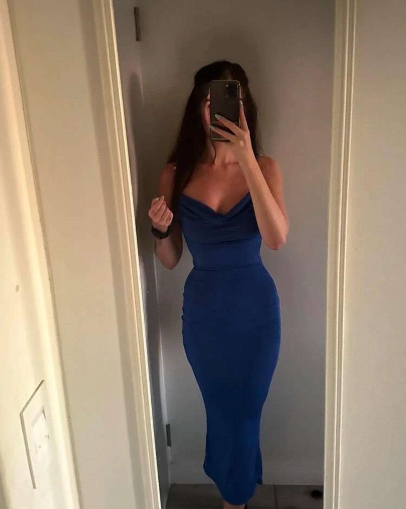 Solid Tie Back Dress | Blue